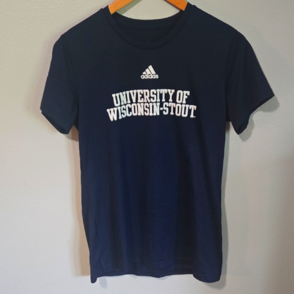 Womens Adidas University of Wisconsin-Stout Navy T-Shirt In Size Medium
